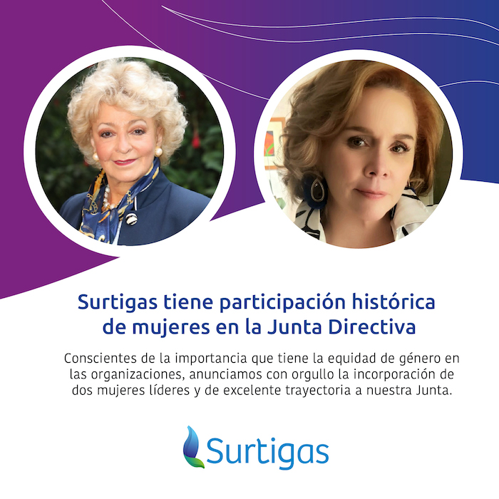 Surtigas tiene participación histórica de mujeres en su Junta Directiva